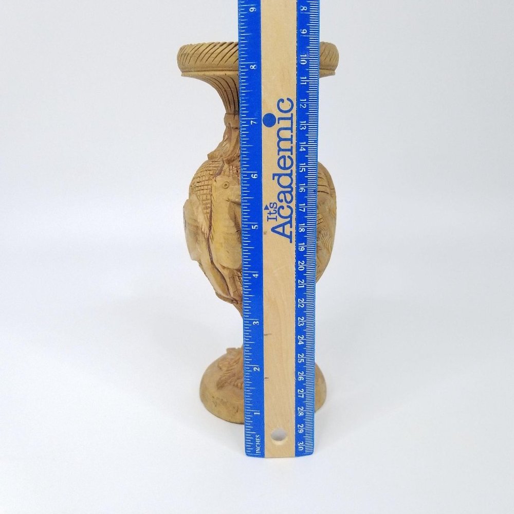Vintage Hand Carved Wooden Vase Camel Palm Tree 3D - Picture 11 of 11
